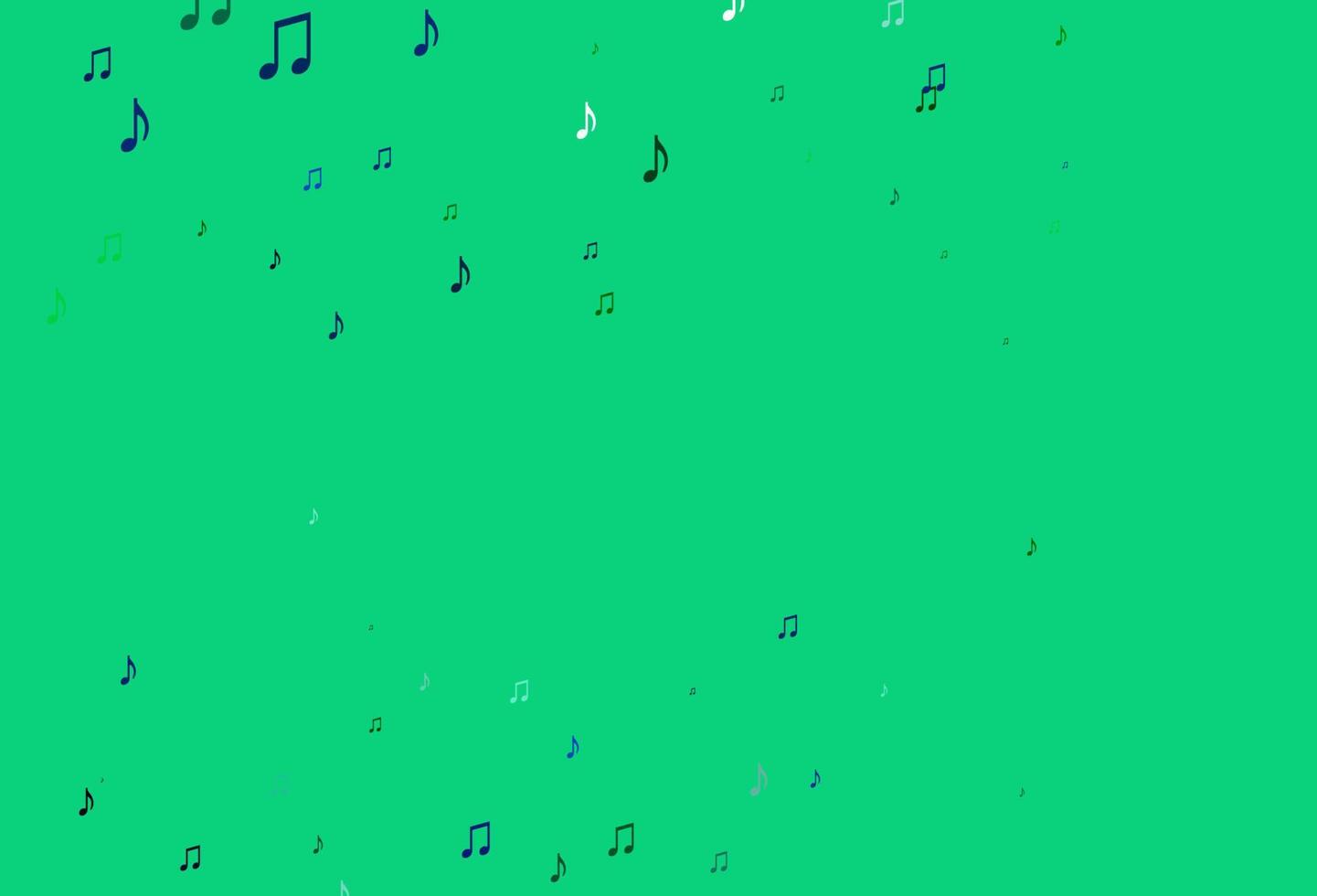 Dark Blue, Green vector pattern with music elements.