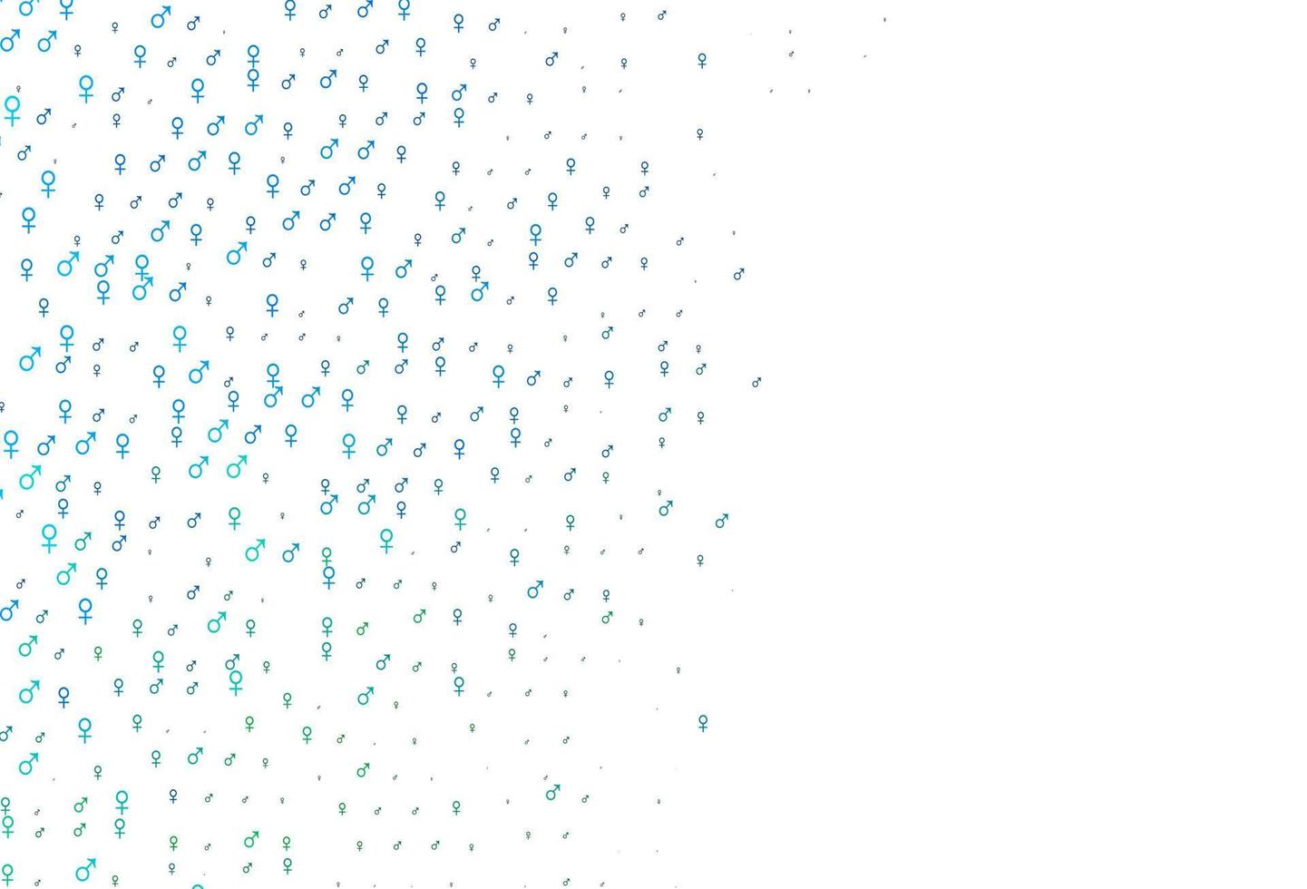 Light blue, green vector backdrop with gender signs.