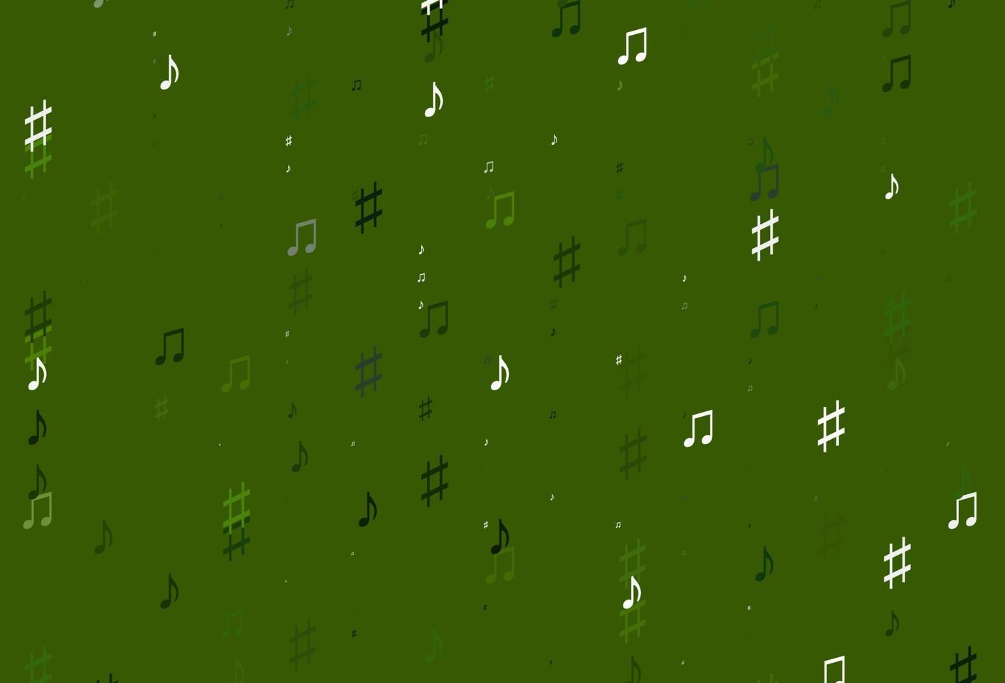 Light Green vector background with music symbols.