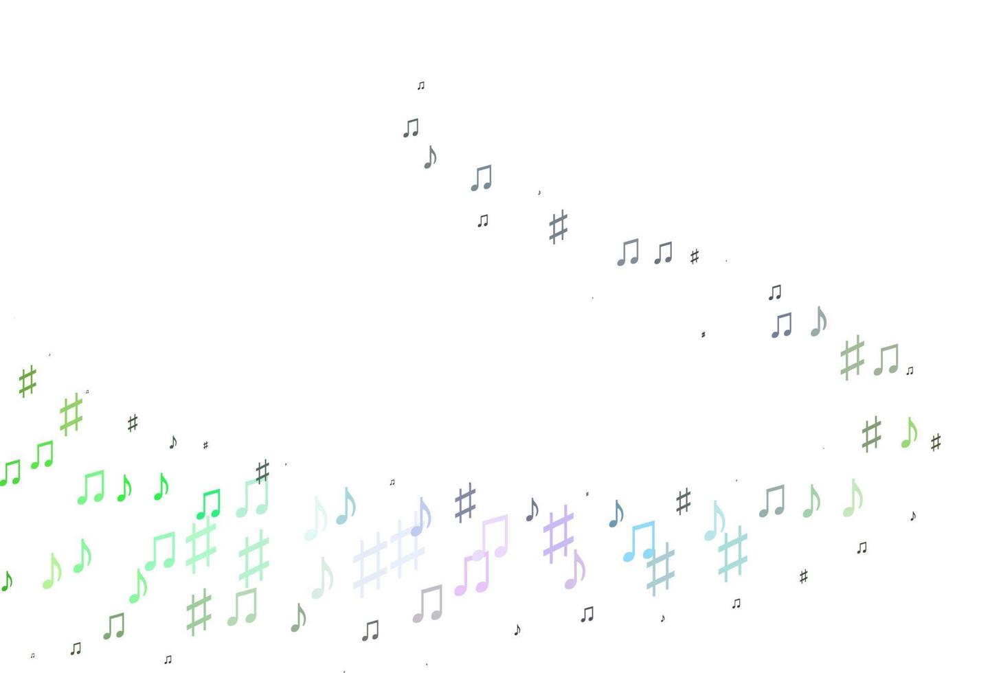 Light Multicolor, Rainbow vector template with musical symbols.