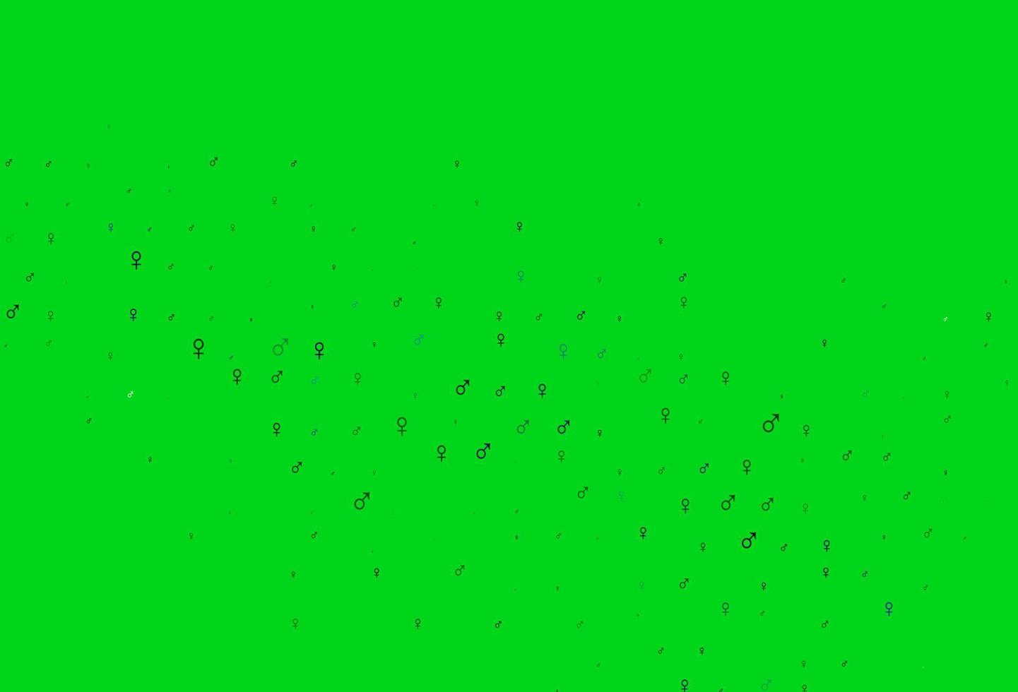 Light blue, green vector template with man, woman symbols.