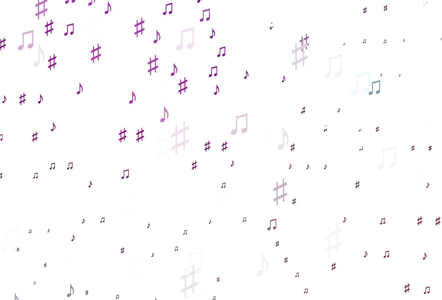 Light Purple vector background with music symbols.