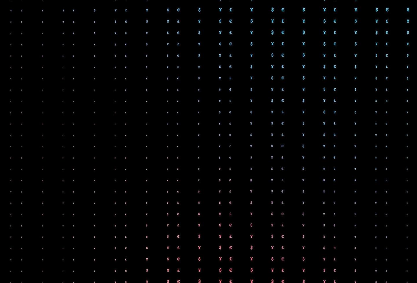 Dark blue, red vector background with EUR, USD, GBP, JPY.
