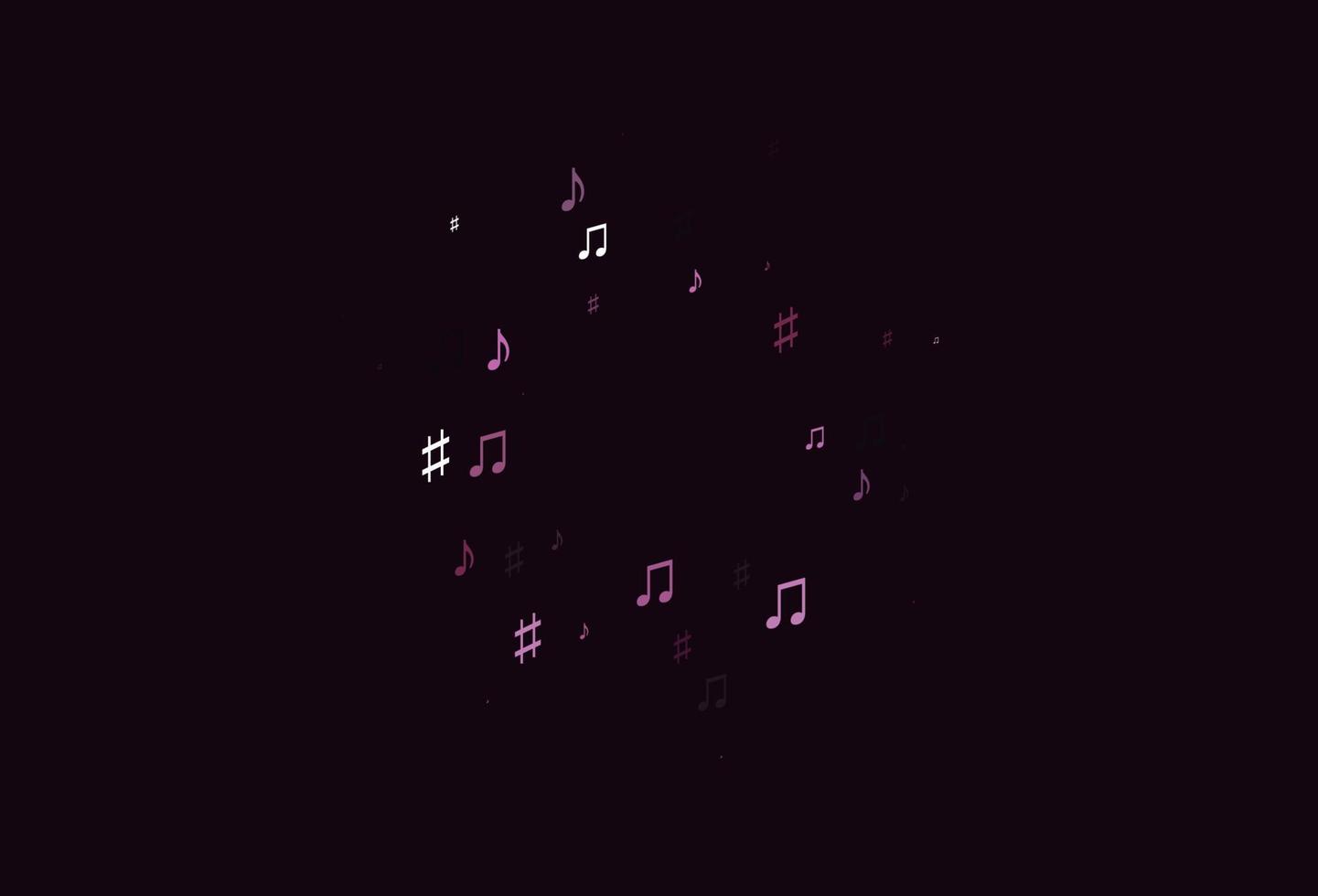 Light Pink, Blue vector backdrop with music notes.