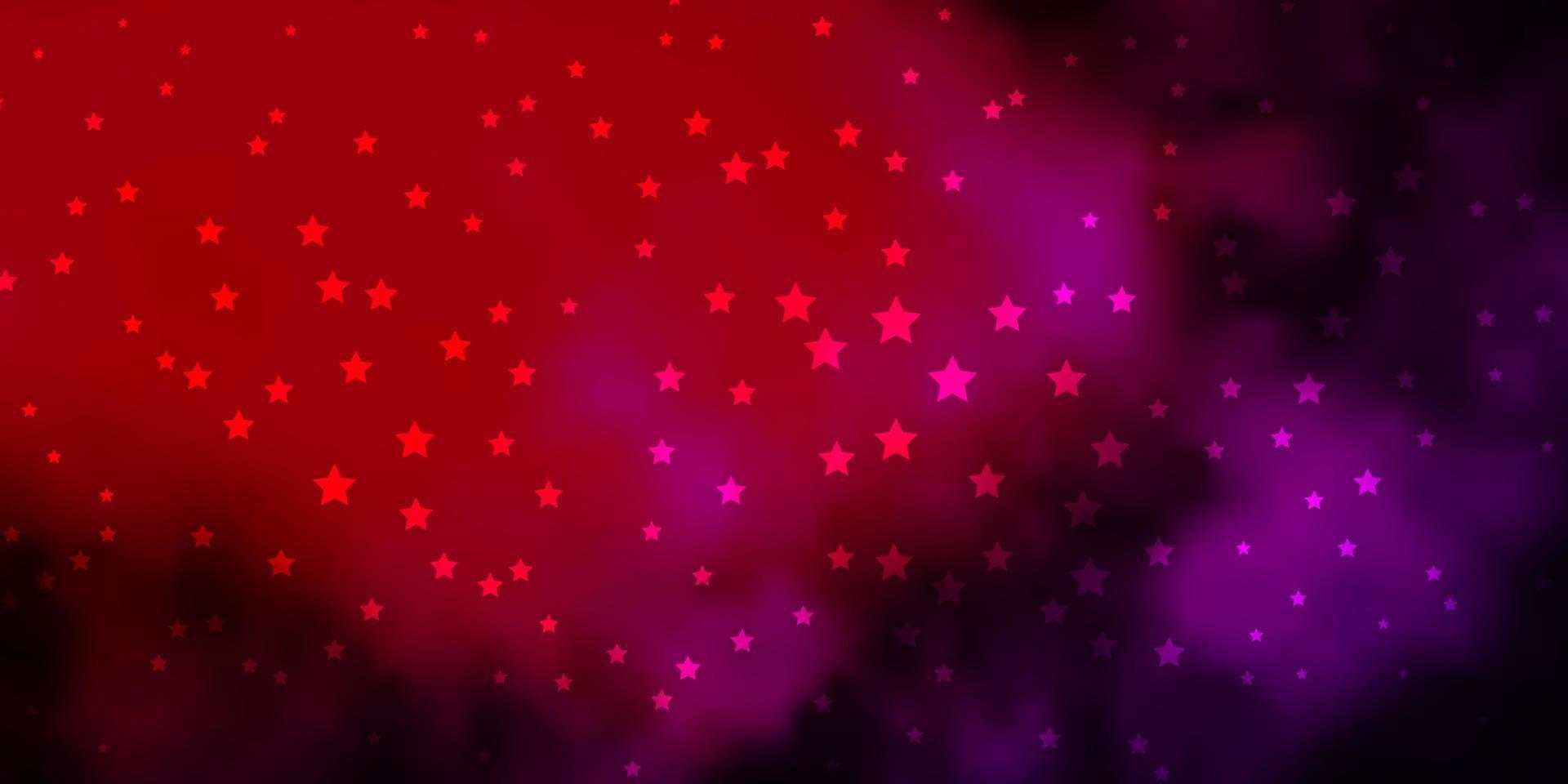 Fondo de vector de color rosa oscuro, amarillo con estrellas pequeñas y grandes.