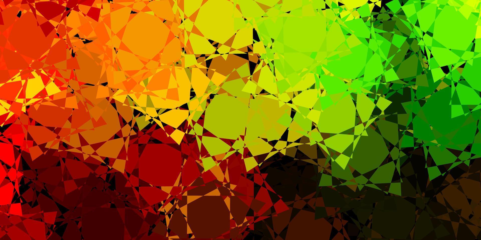 Dark Green, Yellow vector backdrop with triangles, lines.