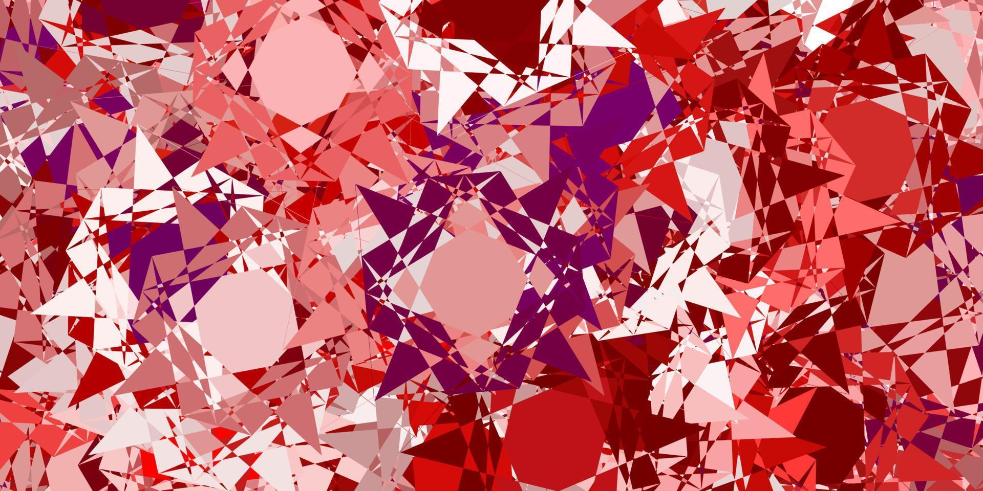 Light pink, red vector background with triangles.