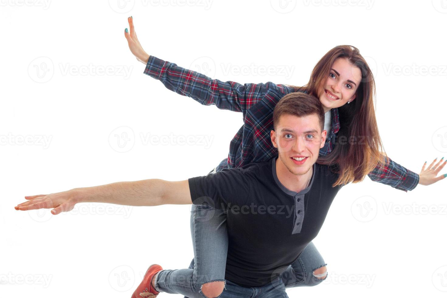 young gay couple have fun photo