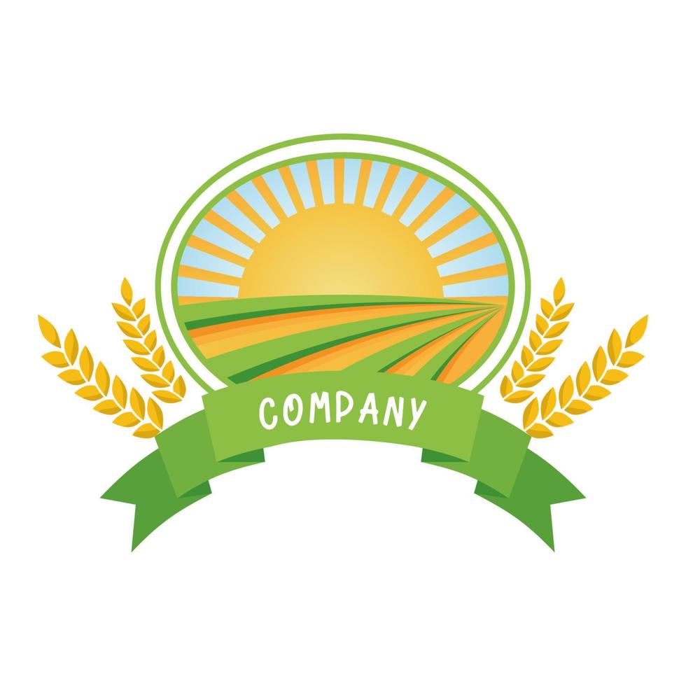 logotipo agrícola, logotipo de producción, granja, aislado en fondo blanco vector