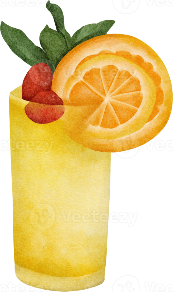 jus d'orange aquarelle png