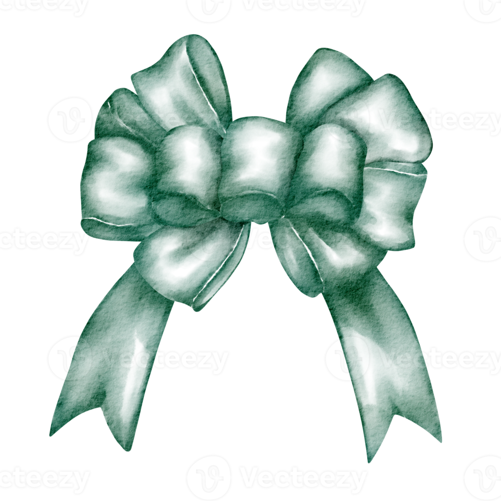 Free watercolor green ribbon bow 16534686 PNG with Transparent Background