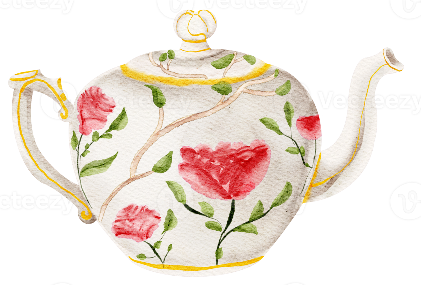 watercolor tea pot png