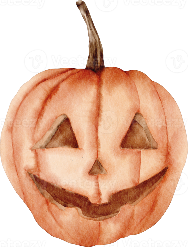 watercolor halloween jack o lantern png