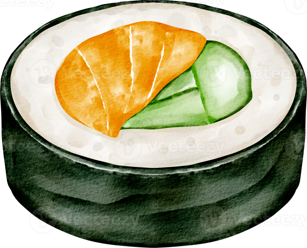 watercolor roll sushi png