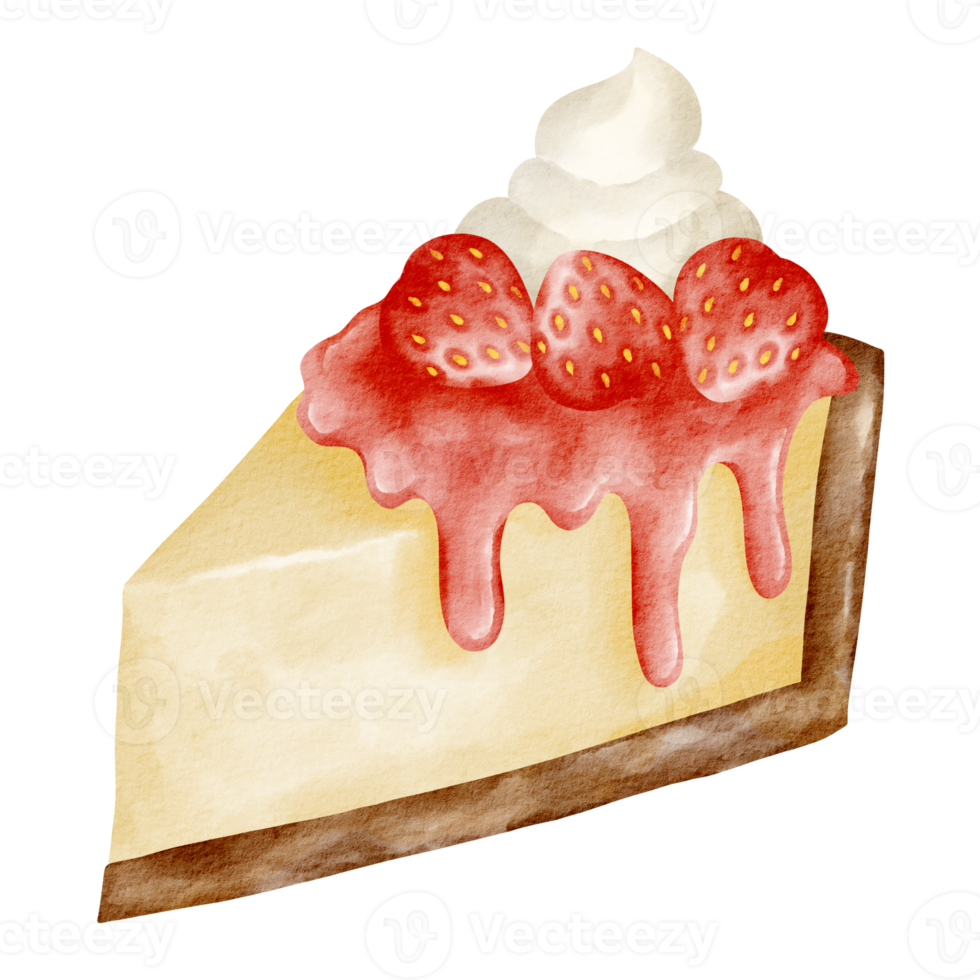 watercolor strawberry cheesecake png