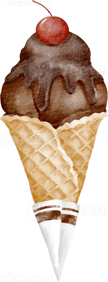 watercolor chocolate ice cream png