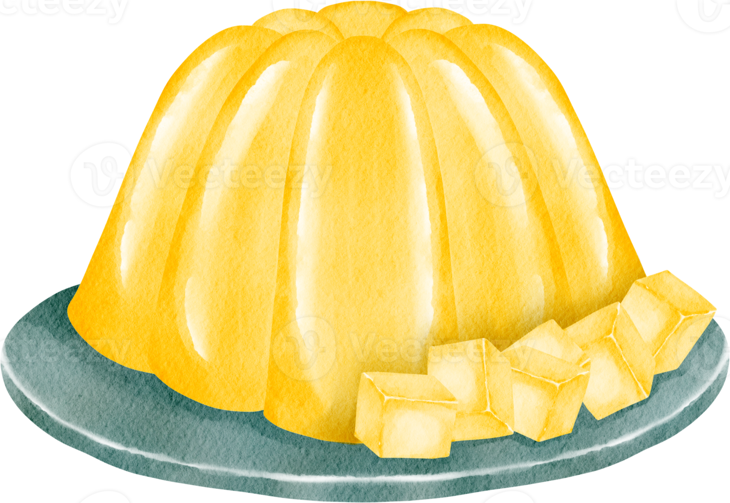 watercolor mango pudding png