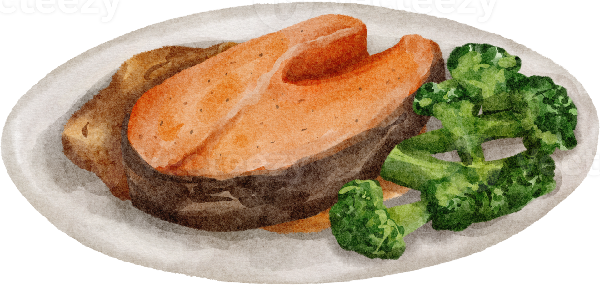 steak de saumon aquarelle png