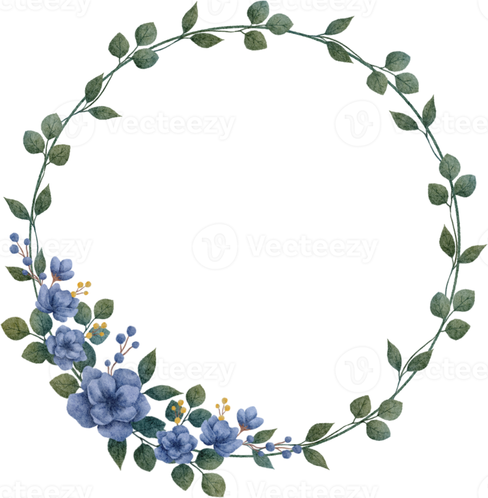 watercolor circle flower frame 16535633 PNG