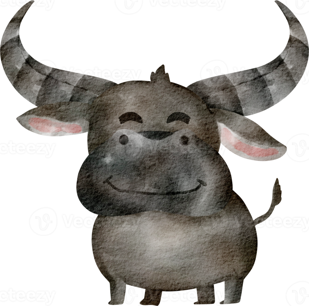 waterverf buffel schattig klem kunst png