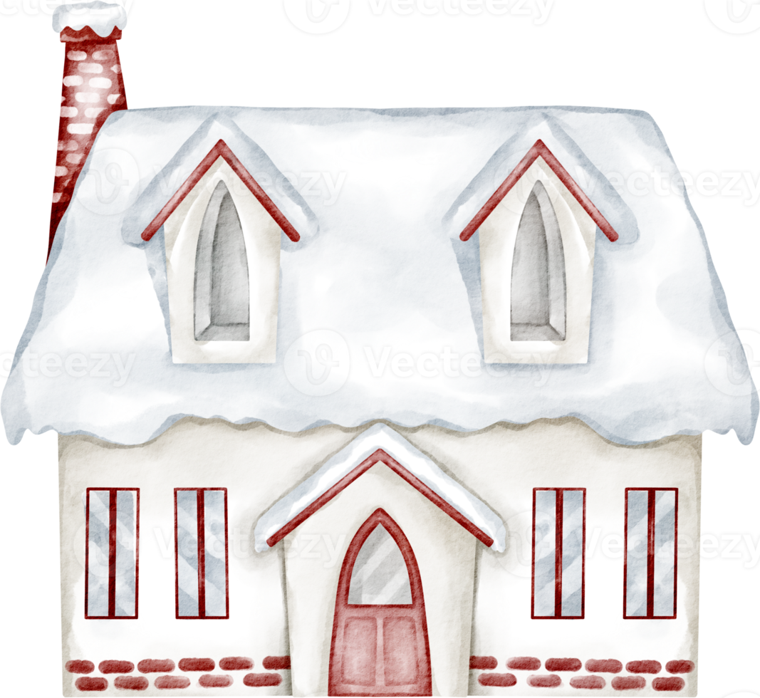 watercolor house snow png