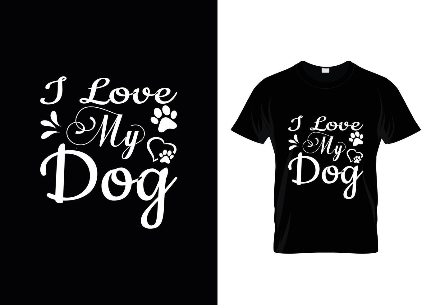 diseño de camisetas para perros. diseño de pata para los amantes de los perros. diciendo - mi perro piensa que soy genial. vector