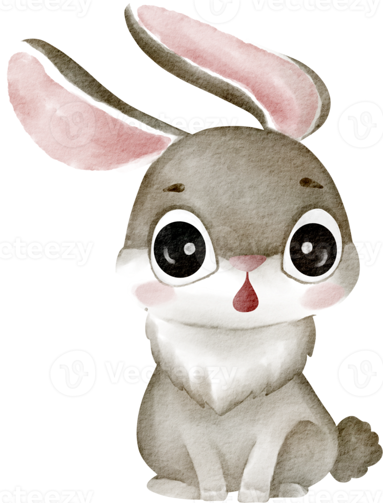 watercolor rabbit cute clip art png