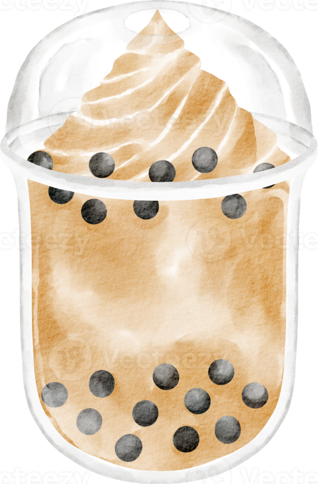 thé au lait aquarelle png