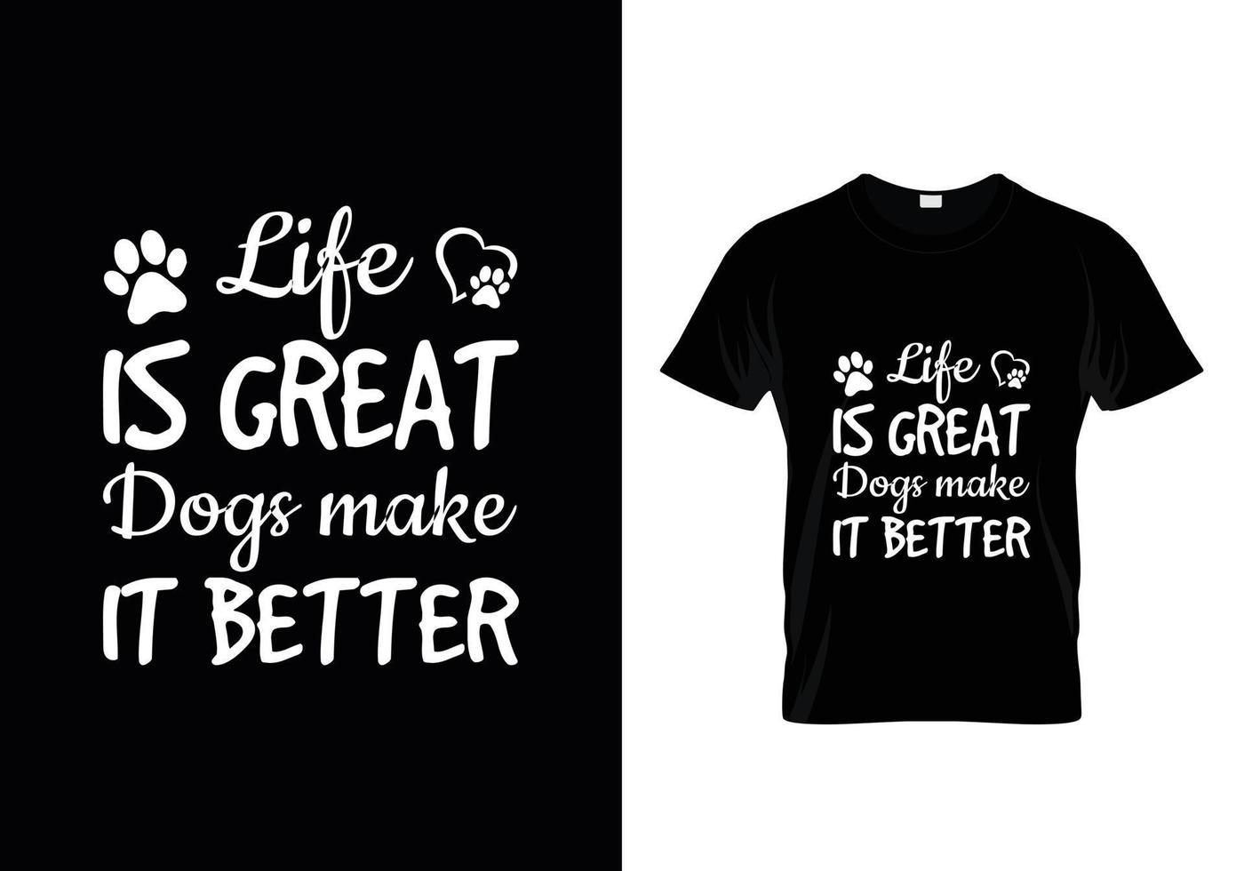 diseño de camisetas para perros. diseño de pata para los amantes de los perros. diciendo - mi perro piensa que soy genial. vector