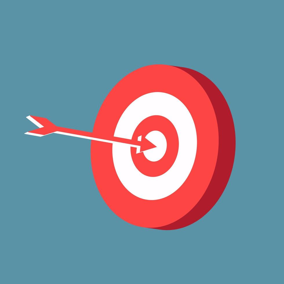 abstract red and white target, goal, aim object in vector illustrations. the target for archery sports or business marketing goal concepts