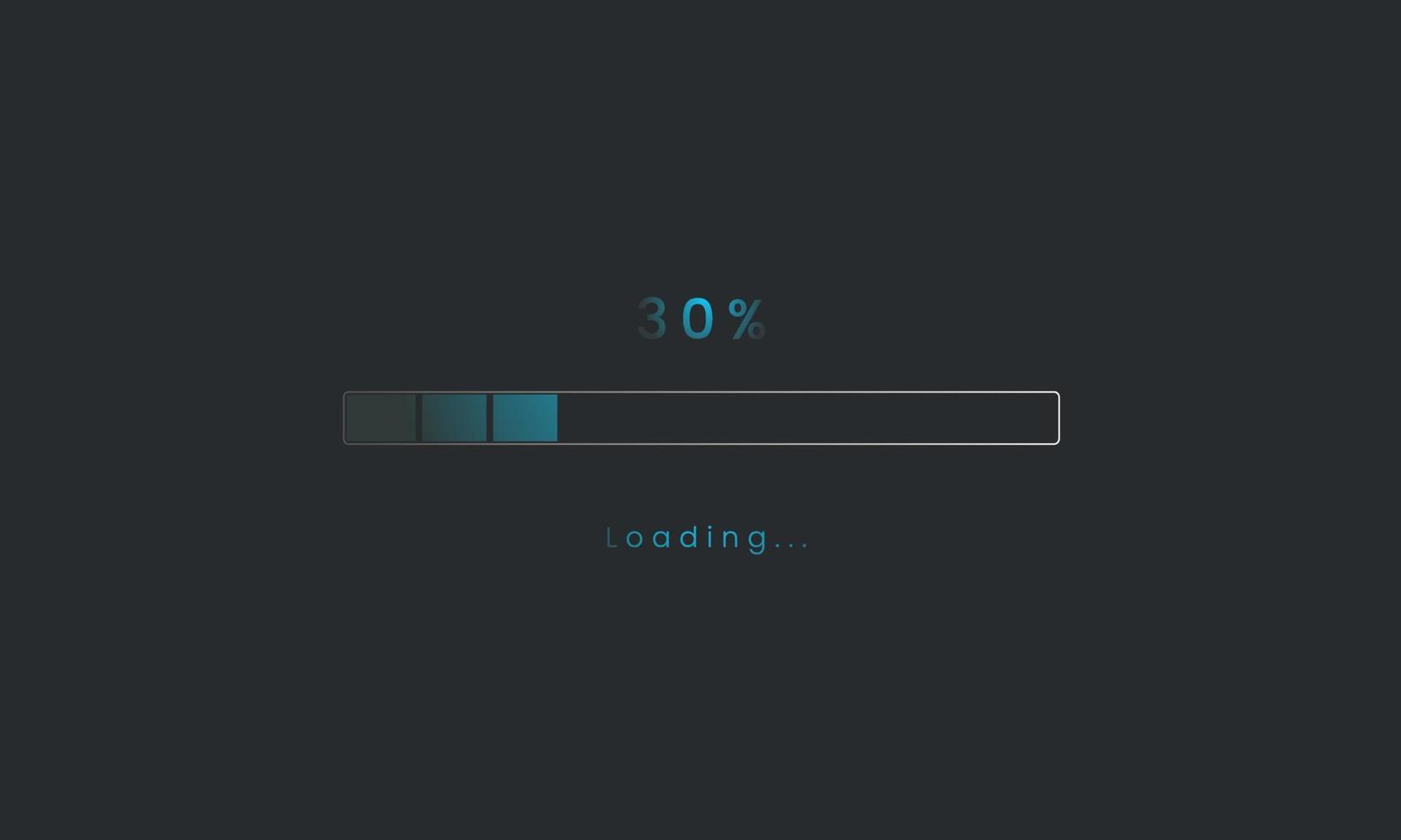 30 percent Futuristic dark blue Progress loading bar. Loading bar process of indicators. vector