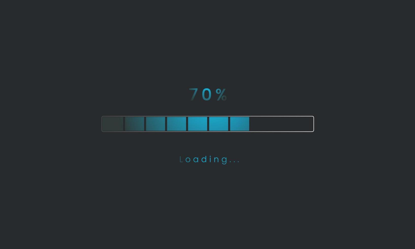 70 percent Futuristic dark blue Progress loading bar. Loading bar process of indicators. vector
