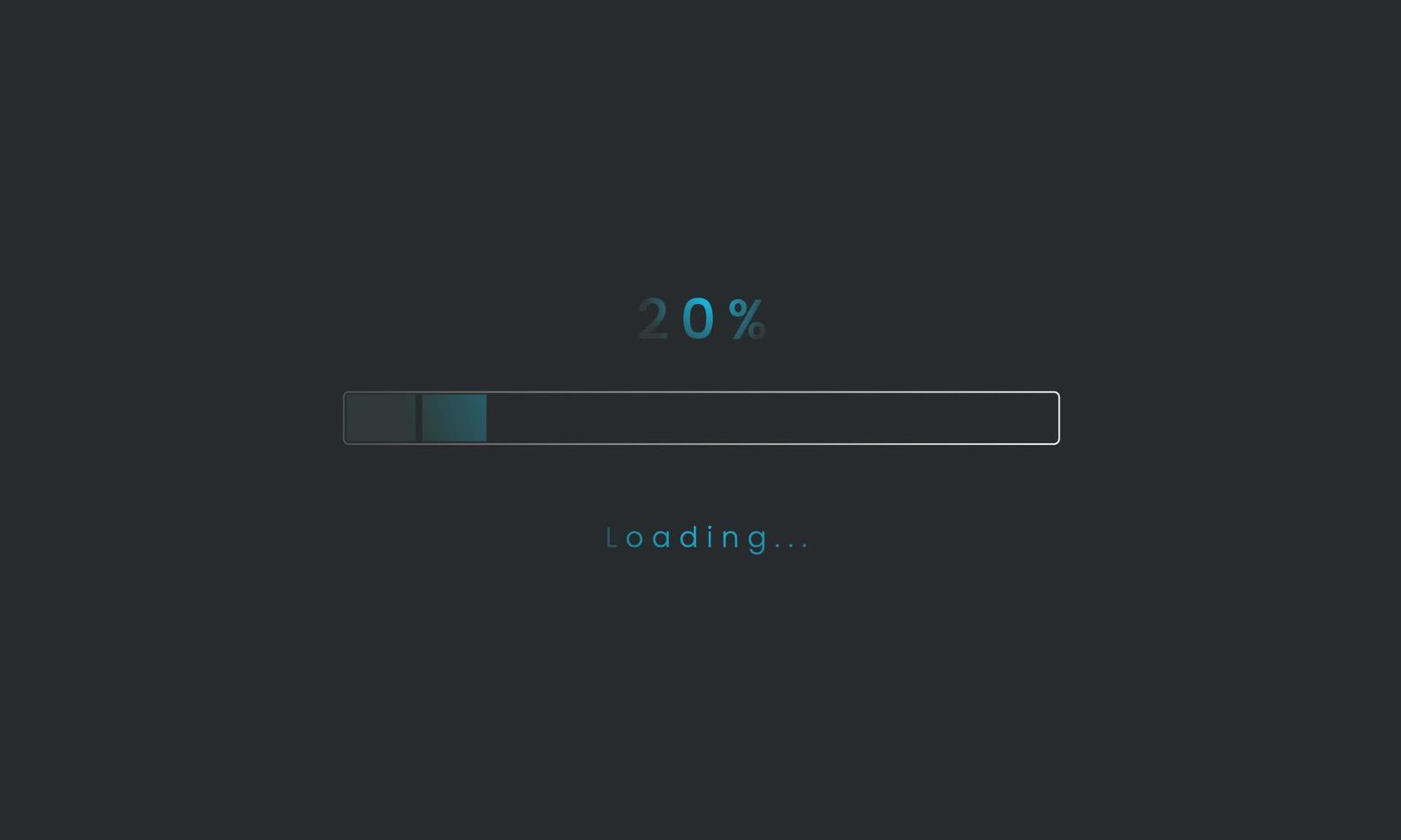 20 percent Futuristic dark blue Progress loading bar. Loading bar process of indicators. vector
