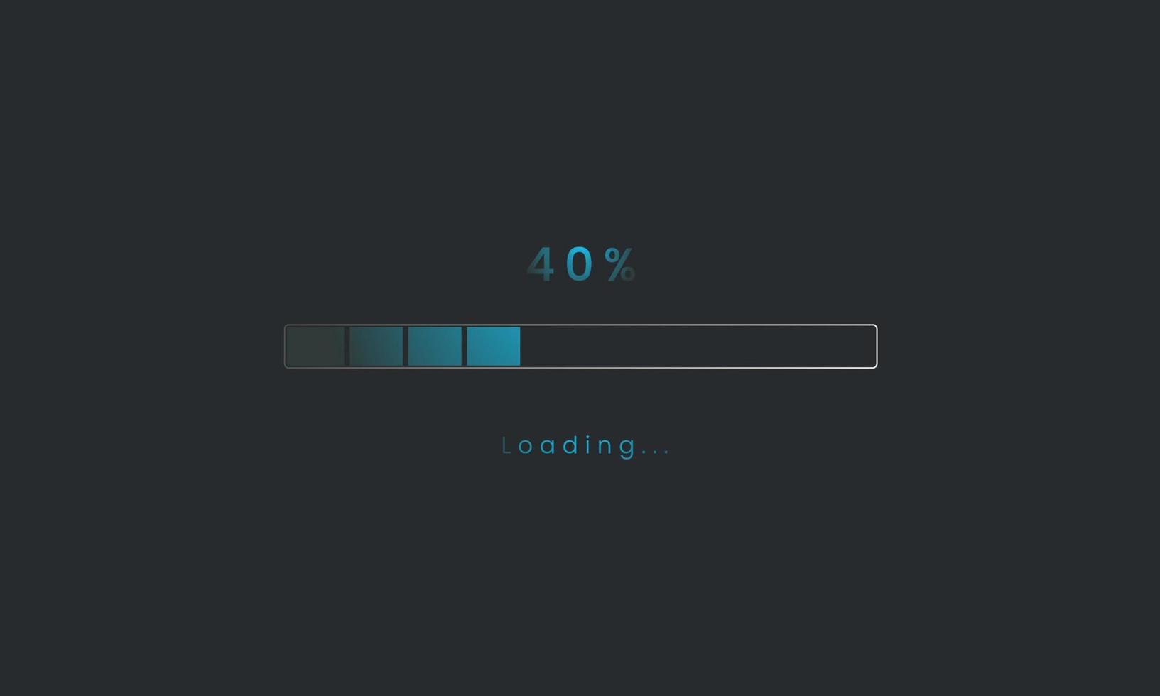 40 percent Futuristic dark blue Progress loading bar. Loading bar process of indicators. vector