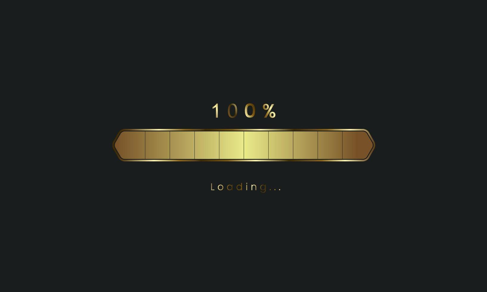 100 percent golden Futuristic Progress loading bar. gold Loading bar process of indicators. premium gold downloading. vector