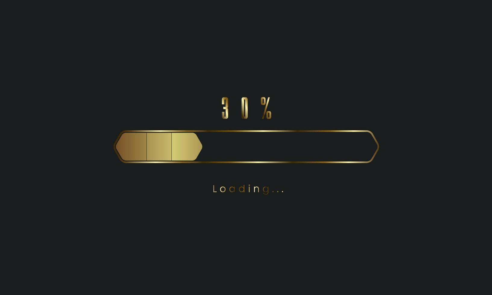 30 percent golden Futuristic Progress loading bar. gold Loading bar process of indicators. premium gold downloading. vector