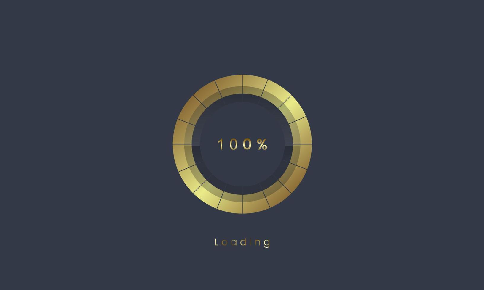 100 percent golden Futuristic Progress loading bar. golden upLoading process bar. premium downloading levels design, Vector illustration.
