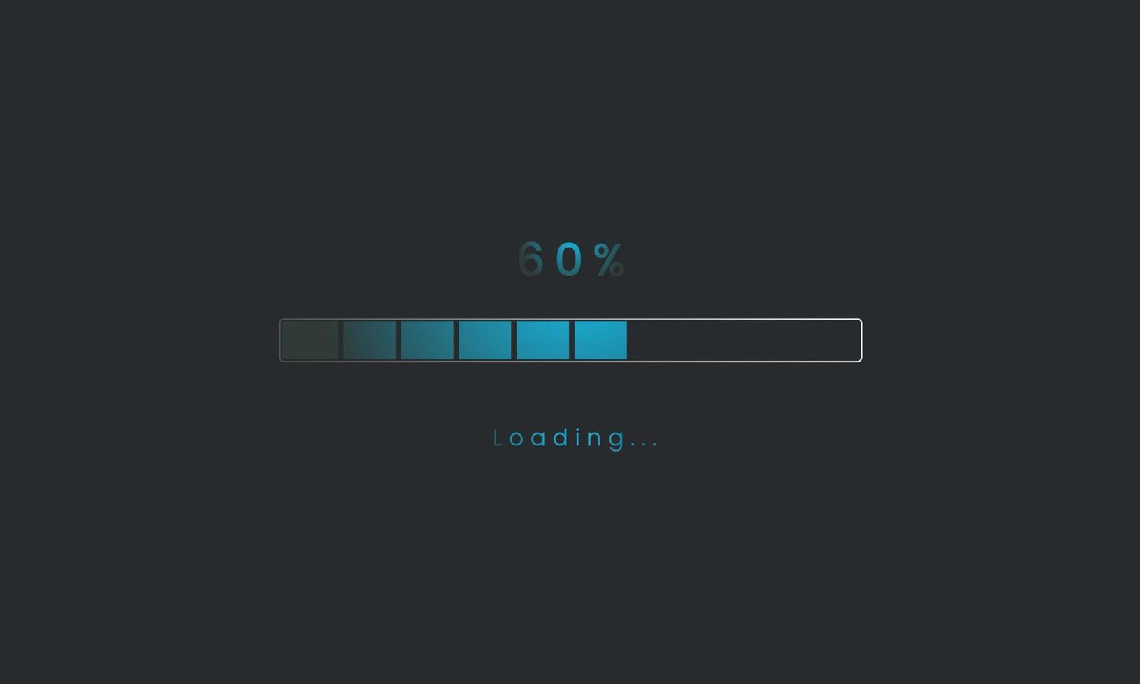 60 percent Futuristic dark blue Progress loading bar. Loading bar