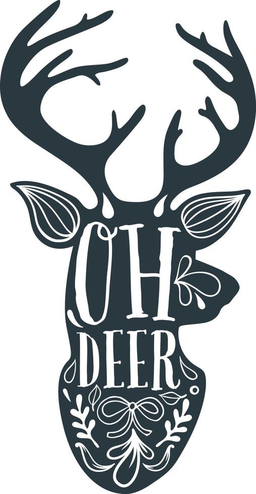 Oh deer. Matching Family Christmas Shirts. Christmas Gift. Family Christmas. Sticker. Card. vector