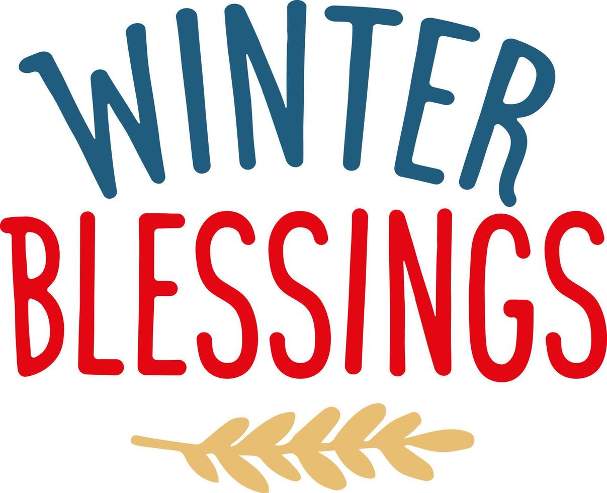 Winter blessings. Matching Family Christmas Shirts. Christmas Gift. Family Christmas. Sticker. Card. vector