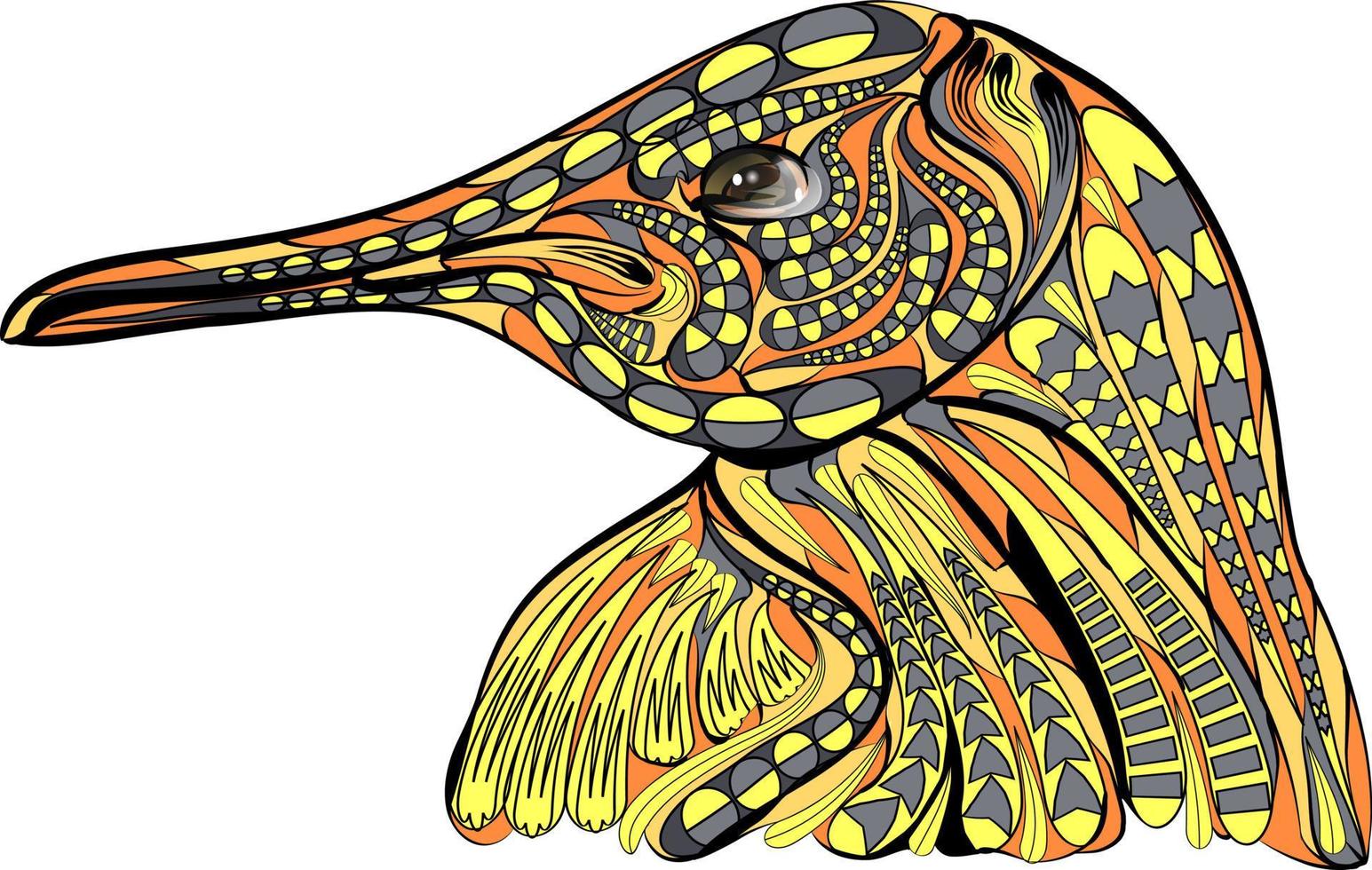 Pinguin Ethnic. Hand drawn decorative vector illustration. Color