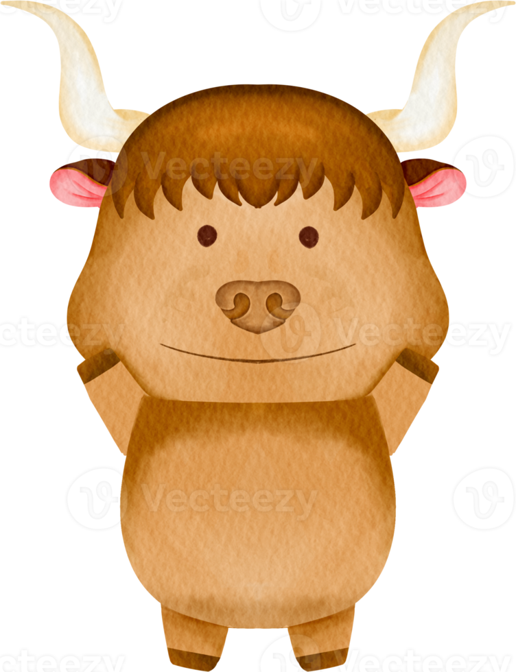 clipart de buffle aquarelle png