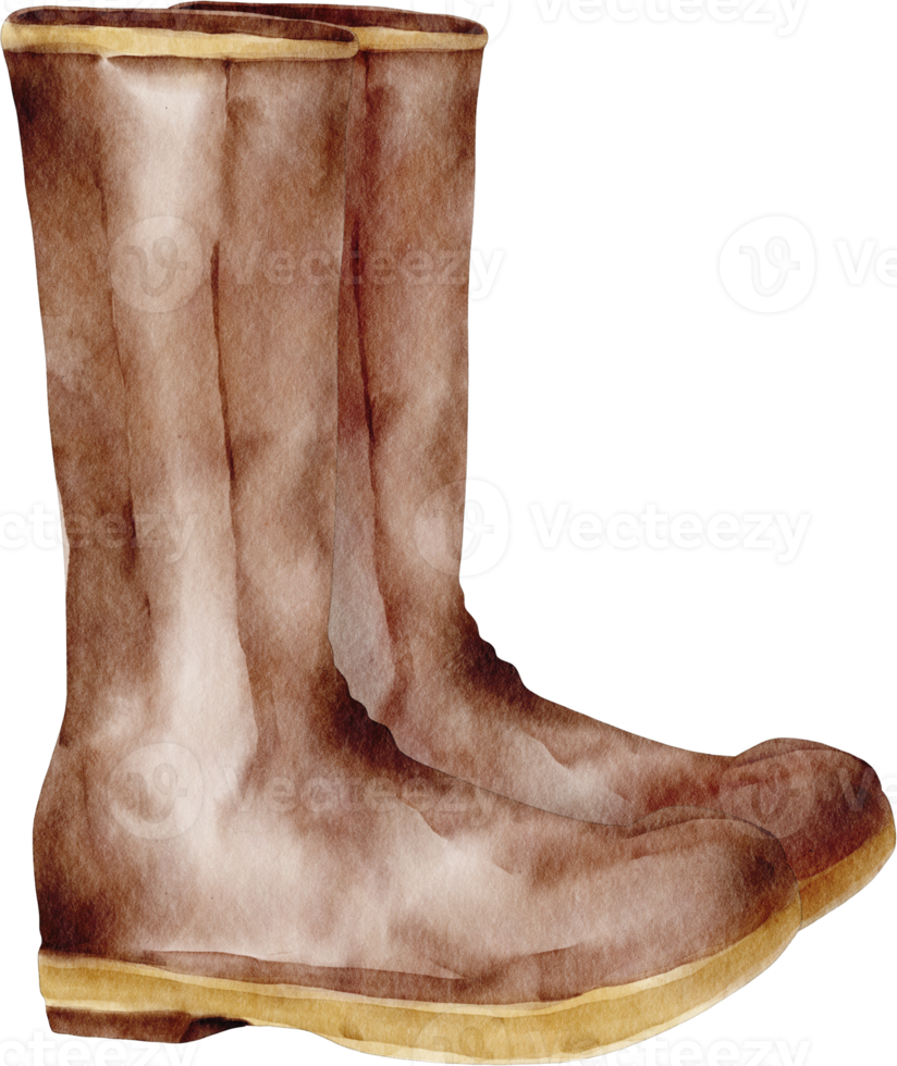 aquarelle bottes de pêche png