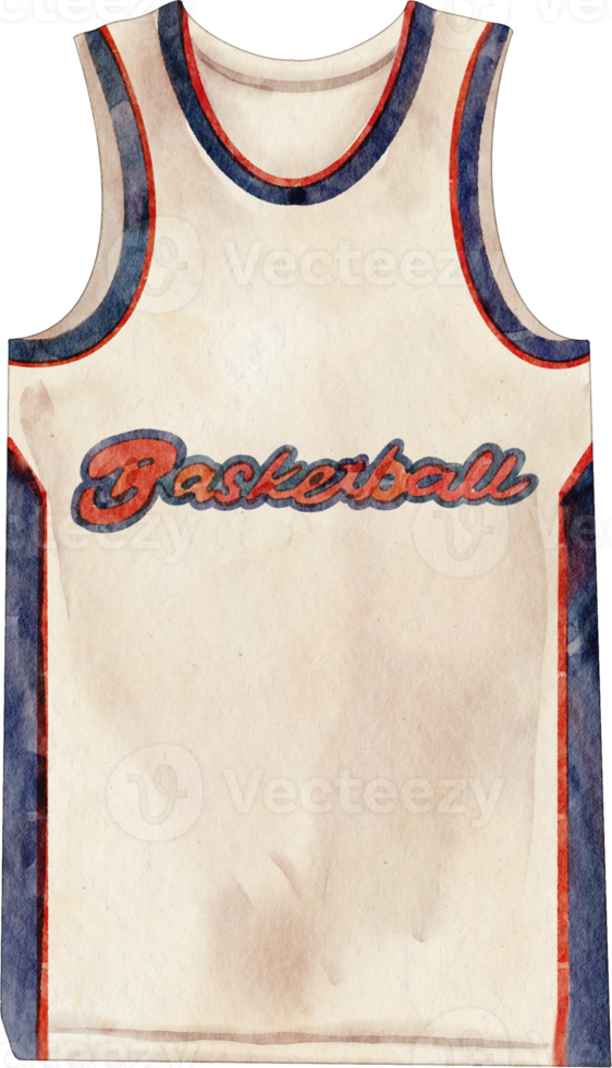 camisa de basquete aquarela png