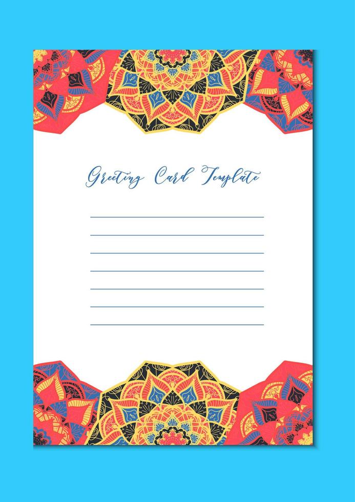 Mandala vintage template card vector