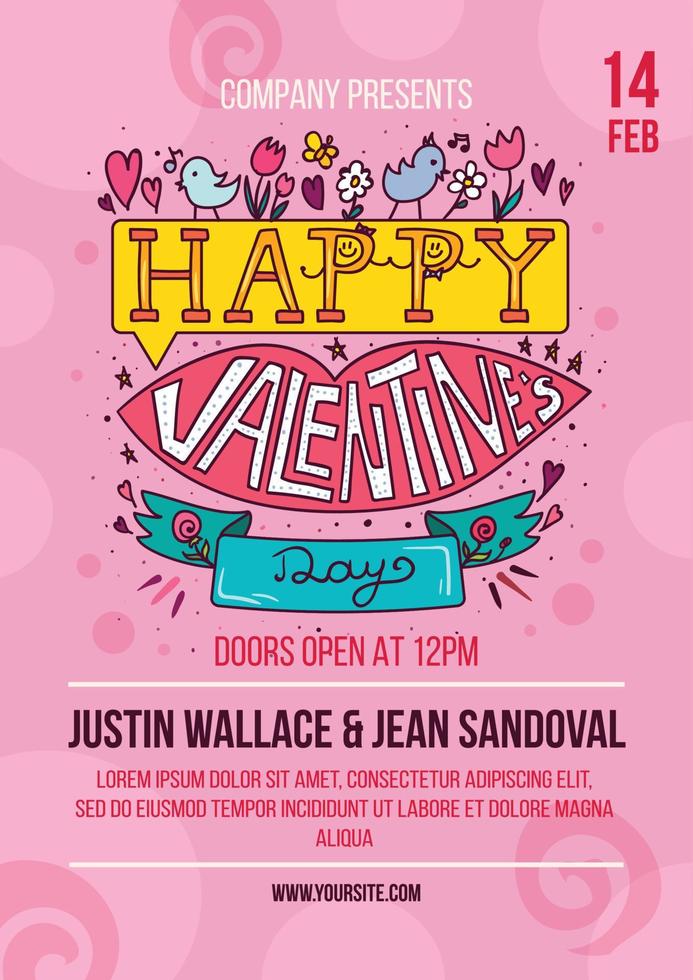 cartel del día de st vatentines con vector de letras