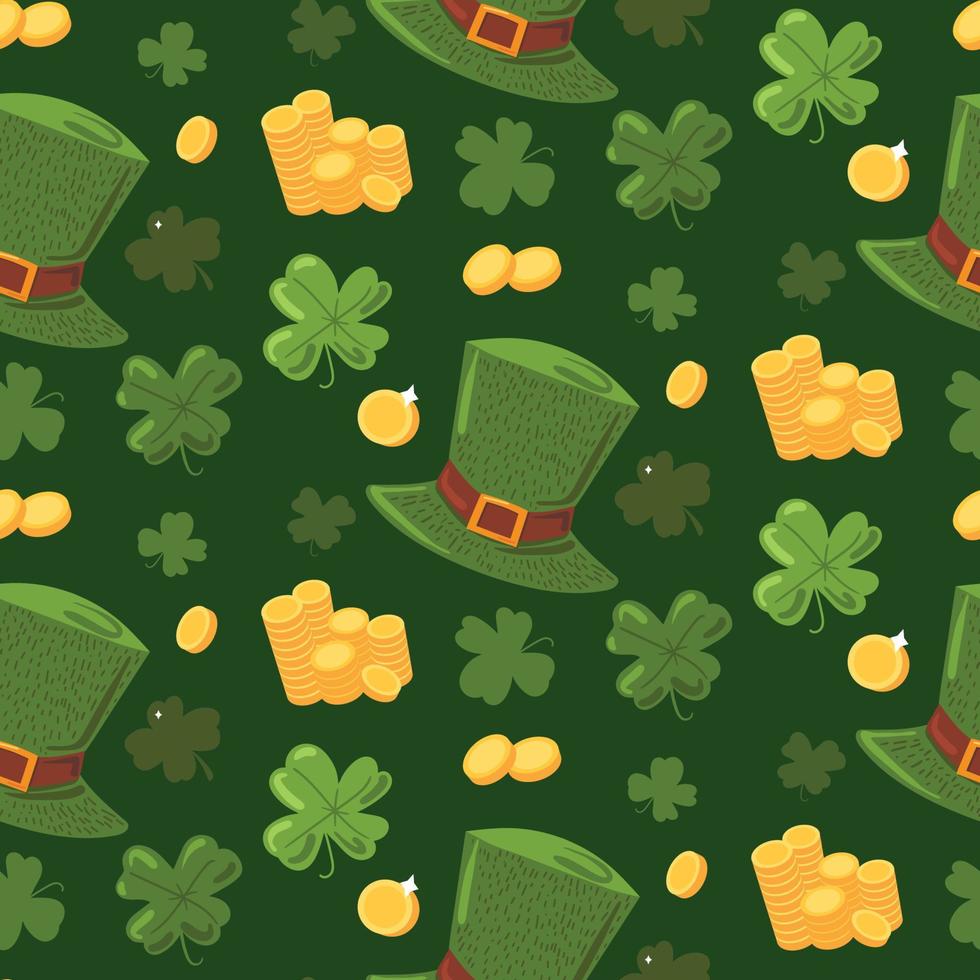 fondo de pantalla de vector de patrones sin fisuras del día de san patricio