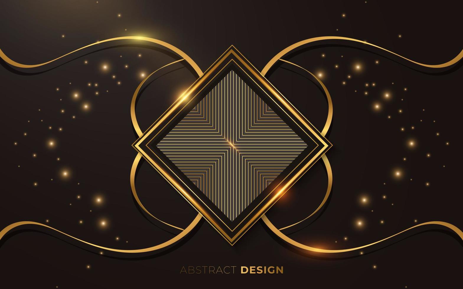 Abstract luxury gold square overlapping background vector