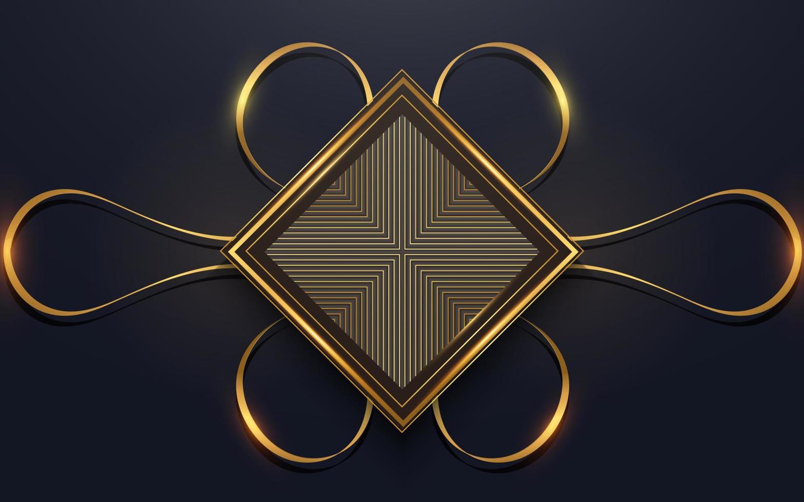 rectangle  black and gold luxury background vector