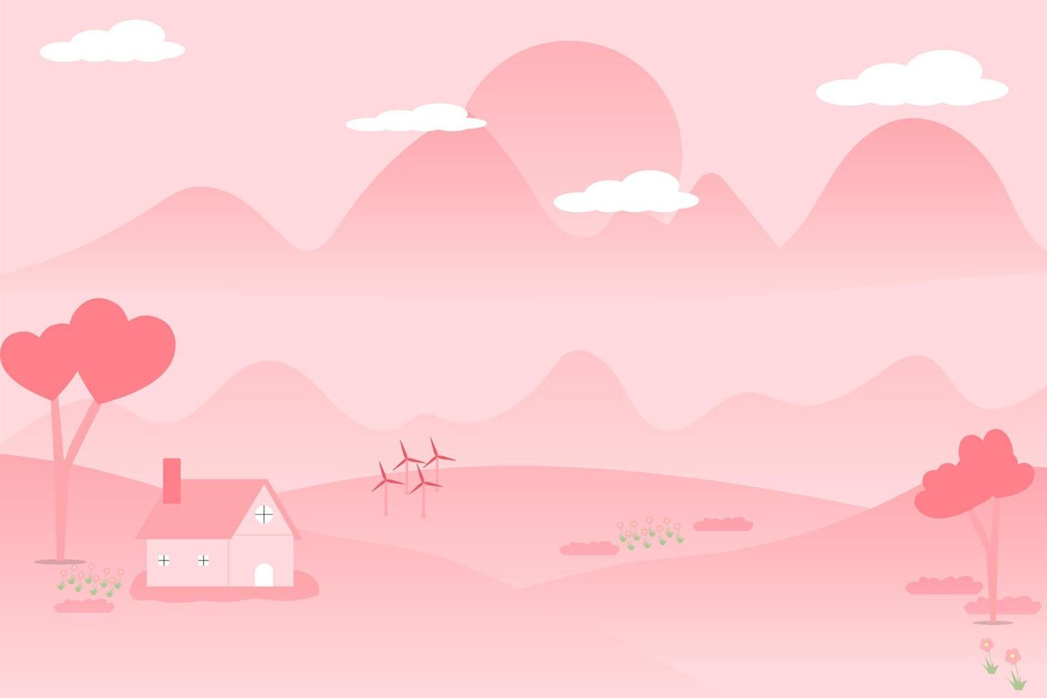 Vanlentine concept mountain with couple 1 vector